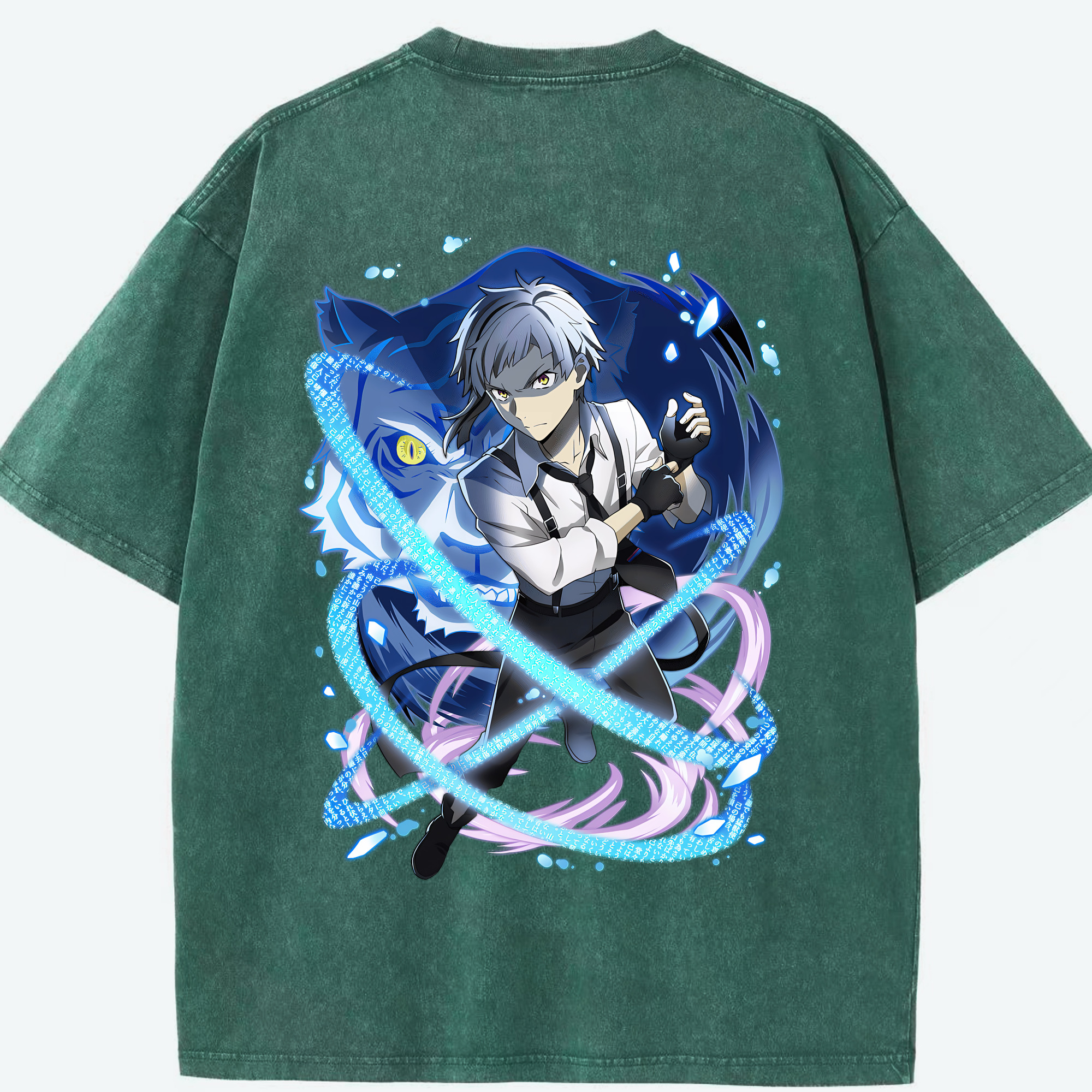 （画像用） 文豪ストレイドッグス Bungo Stray Dogs 綿100% ヴィンテージ風 半袖Tシャツ（背面プリント）